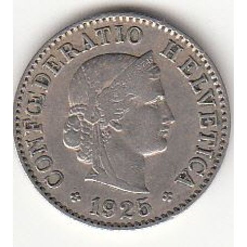 Suisse, 5 Rappen (Centimes) Confederatio Helvetica, 1925.