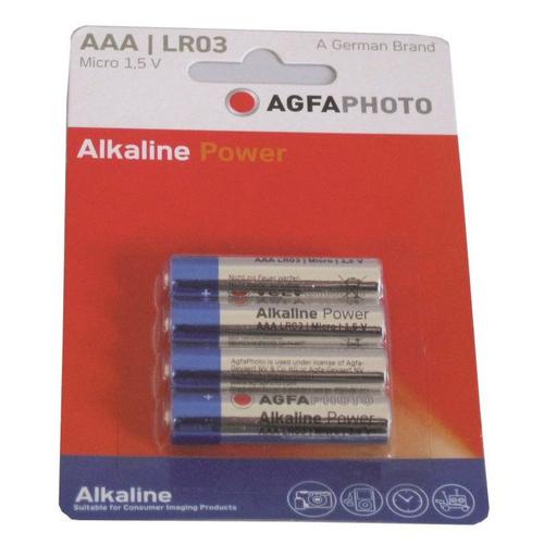 Piles alcaline LR3/AAA 1100 mAh Blister 4 pièces AGFAPHOTO