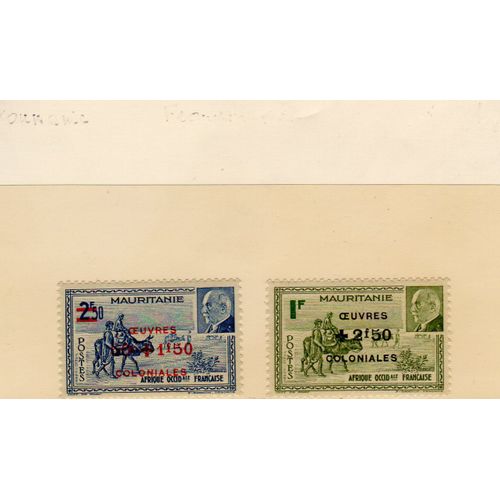 Timbres-Poste De Mauritanie (Caravane Dans Le Désert Et Maréchal Pétain)