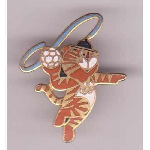 Pins Seoul 1988 Handball Avec La Mascotte 2.7x3.2 Cm