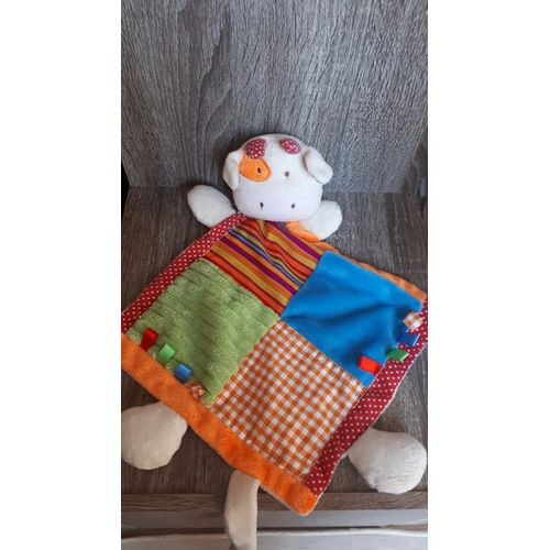 Doudou Plat Couverture Carré Vache La Galleria 36 Cm