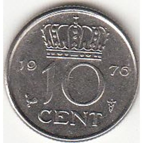 Pays-Bas, 10 Cents Juliana, 1976