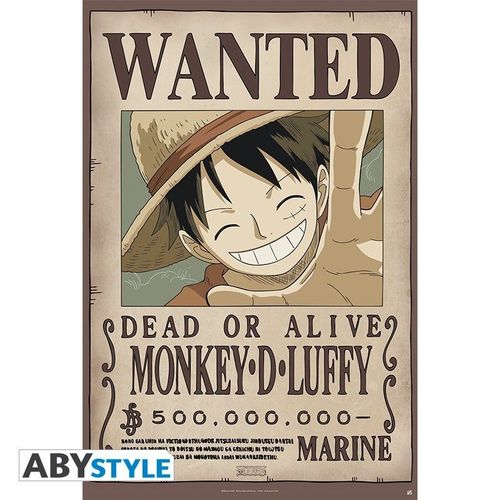 Poster - One Piece "Wanted Monkey.D.Luffy" New 2017 52x38cm