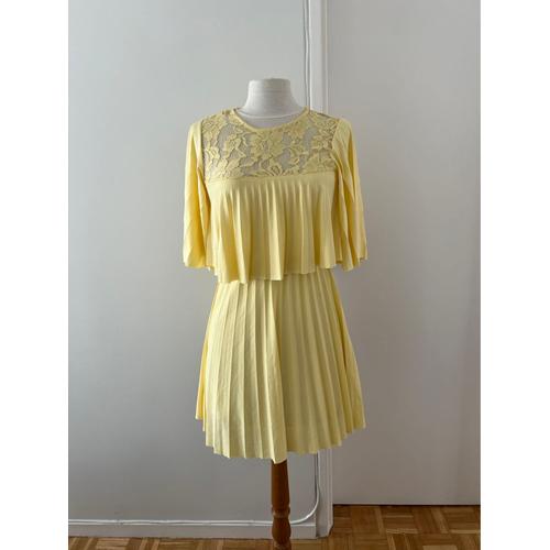 Robe Jaune Pastel À Dentelle Et Fronces Été Asos / Yellow Dress With Lace And Gathered In Summer