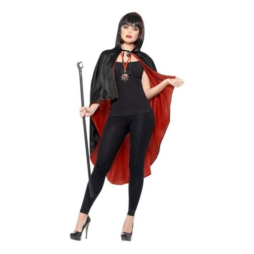 Kit De Vampiresse: Cape Réversible, Bâton Et Médaille De Métal (Taille Unique Adulte)
