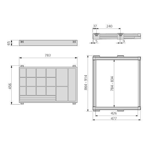 Kit tiroir organisateur pour armoire - Moka - module 900 mm EMUCA