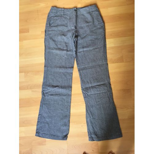 Pantalon Gris À Rayures Blanches - La Redoute Création - 38