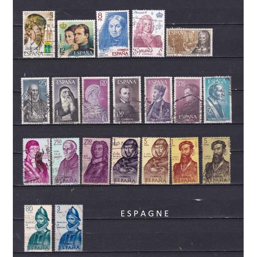 21 Timbres D'espagne Sur Les Personnalites