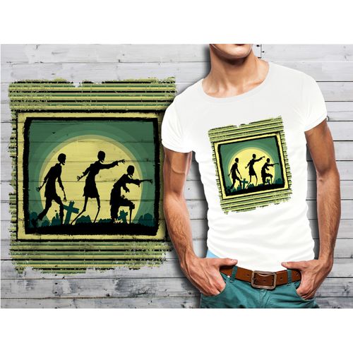 T-Shirt Blanc Homme Taille Xl Collection Zombie 07