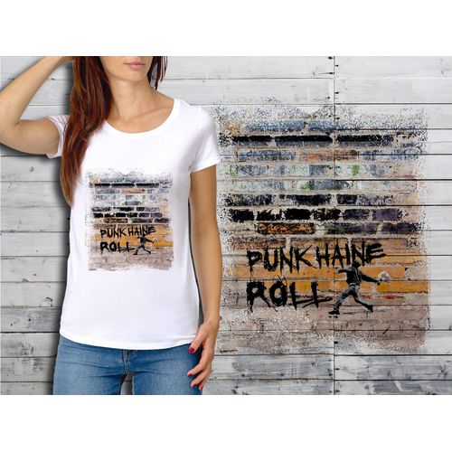 T-Shirt Blanc Femme Taille Xl Collection Punck Rock 01