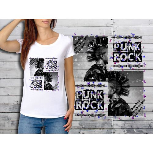 T-Shirt Blanc Femme Taille Xl Collection Punck Rock 02