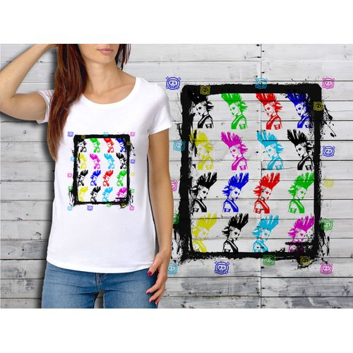 T-Shirt Blanc Femme Taille Xl Collection Punck Rock 05