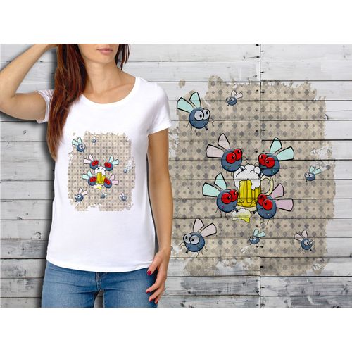 T-Shirt Blanc Femme Taille Xl Collection Fun Cartoons 01