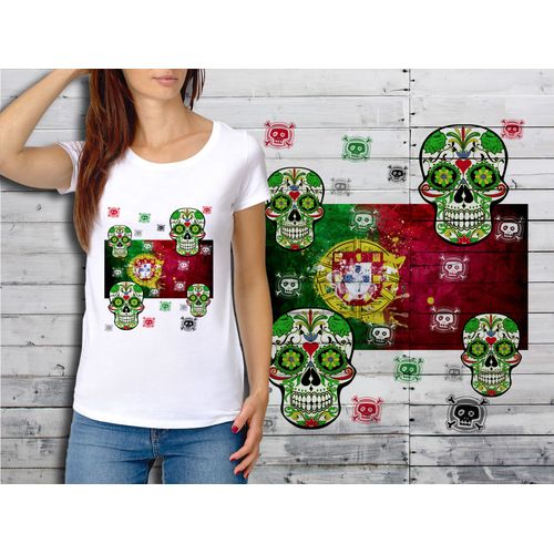 T-Shirt Blanc Femme Taille Xl Collection Drapeau Mexican Skull 16 Portugal