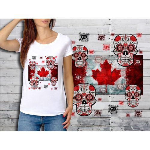 T-Shirt Blanc Femme Taille Xl Collection Drapeau Mexican Skull 19 Canada