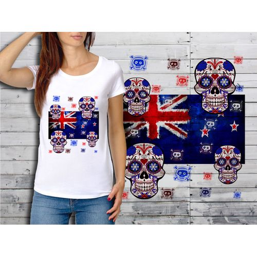 T-Shirt Blanc Femme Taille Xl Collection Drapeau Mexican Skull 28 Nouvelle Zelande