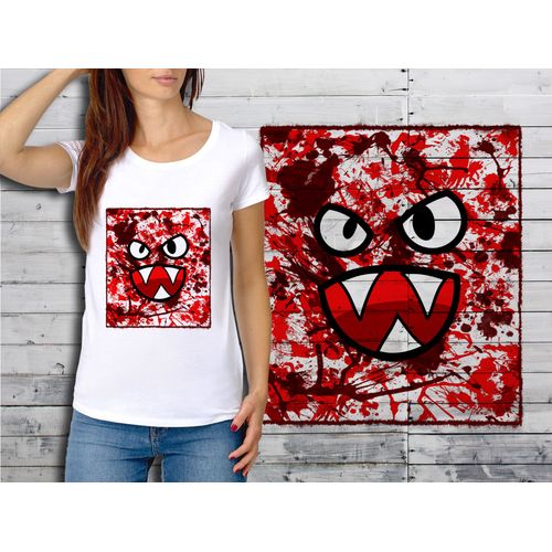 T-Shirt Blanc Femme Taille Xl Collection Fun Cartoons 06 Monstres