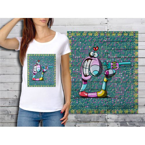 T-Shirt Blanc Femme Taille Xl Collection Fun Cartoons 13
