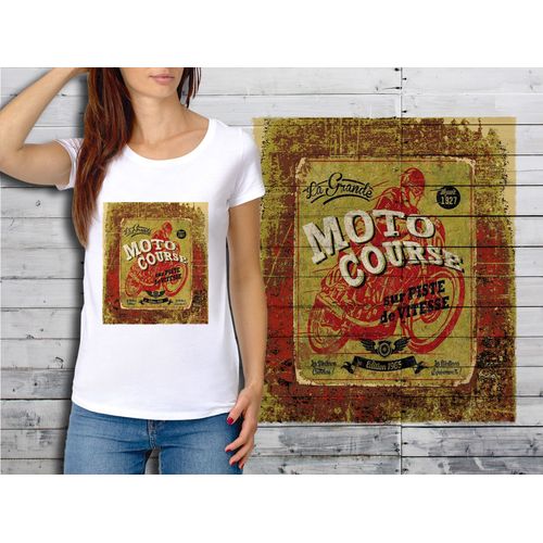 T-Shirt Blanc Femme Taille Xl Collection Vintage Motors 03