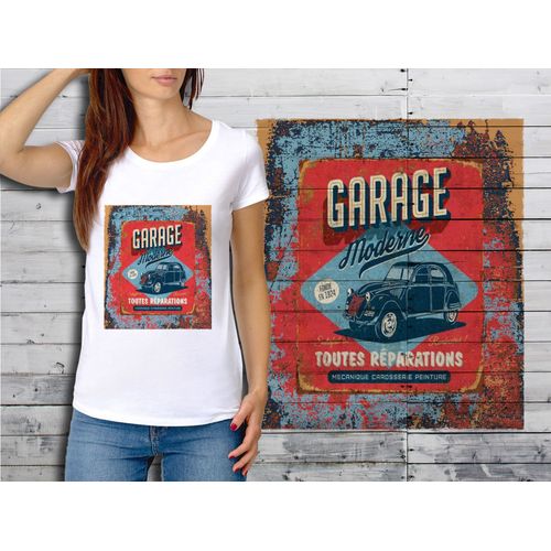 T-Shirt Blanc Femme Taille Xl Collection Vintage Motors 08