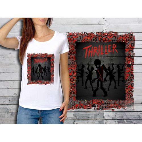 T-Shirt Blanc Femme Taille Xl Collection Zombie 04 Thriller