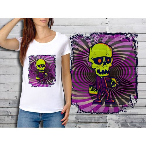 T-Shirt Blanc Femme Taille Xl Collection Zombie 05