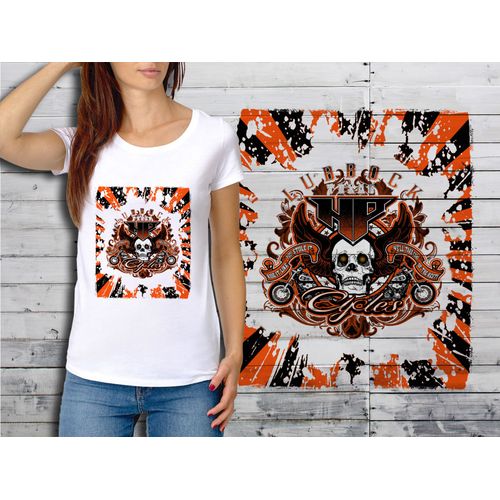 T-Shirt Blanc Femme Taille Xl Collection Skull Tete De Mort 05