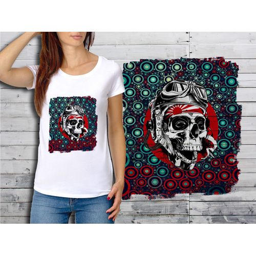T-Shirt Blanc Femme Taille Xl Collection Skull Tete De Mort 11