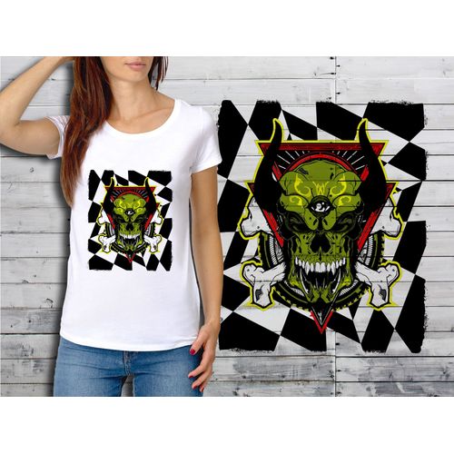 T-Shirt Blanc Femme Taille Xl Collection Skull Tete De Mort 14