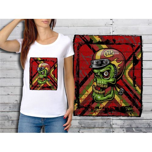 T-Shirt Blanc Femme Taille Xl Collection Skull Tete De Mort 16