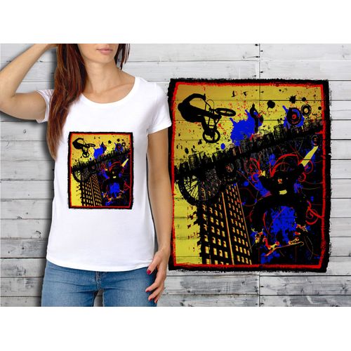 T-Shirt Blanc Femme Taille Xl Collection Urban Skateboard Bmx 05