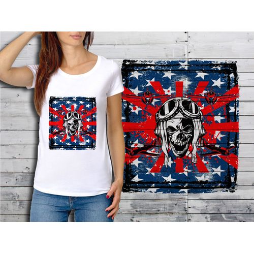 T-Shirt Blanc Femme Taille Xl Collection Skull Tete De Mort 17
