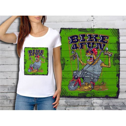 T-Shirt Blanc Femme Taille Xl Collection Biker 01