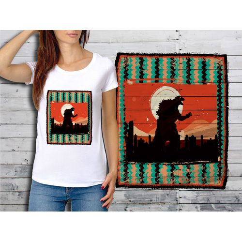 T-Shirt Blanc Femme Taille Xl Collection Godzilla 01