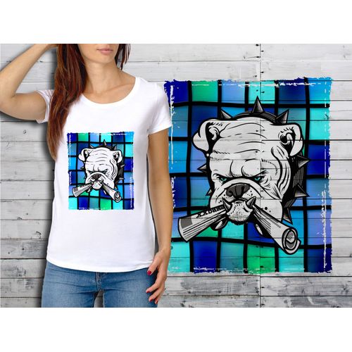 T-Shirt Blanc Femme Taille Xl Collection Bad Boys 01 Le Bulldog