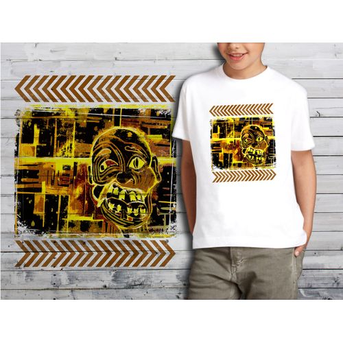 T-Shirt Blanc Enfant Taille 8-10 Ans Collection Zombie 03