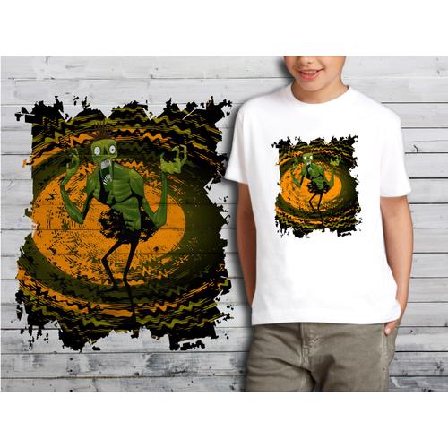 T-Shirt Blanc Enfant Taille 10-12 Ans Collection Zombie 04