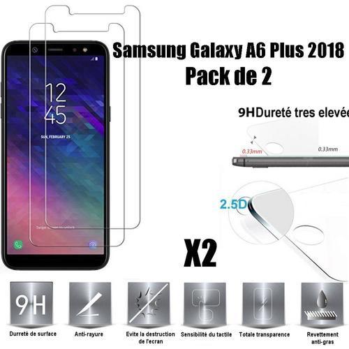 Samsung Galaxy A6 Plus 2018 Vitre protection d'ecran en verre trempé  [Scott-FR] incassable Tempered Glass (Lot de 2) pour Samsung Galaxy A6 Plus  2018