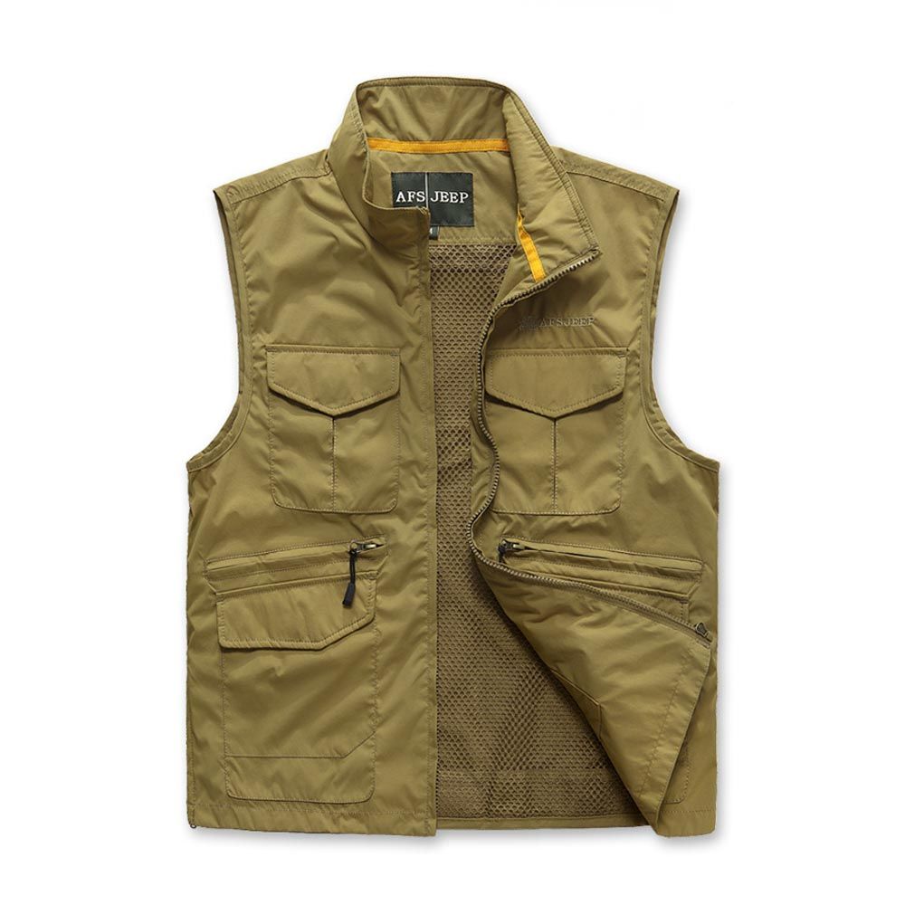 Gilet Homme Multi-Poches De Pêche Sans Manches En Maille Séchage Rapide Exterieur