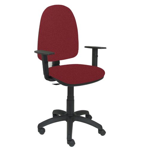 Modèle 04cpbali933b10 Chaise De Bureau Ergonomique Avec Mécanisme De Contact Permanent Et Réglable En Hauteur Assise Et Dossier Rembourrés En Tissu Bali Couleur Grenat (Bras Réglable Inclus)