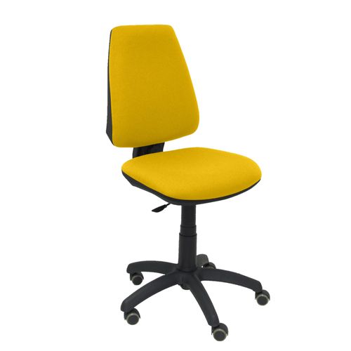 Chaise De Bureau Ergonomique Avec Contact Permanent, Réglable En Hauteur Et Roues De Parquet Assise Et Dossier Rembourrés En Tissu Bali De Couleur Jaune