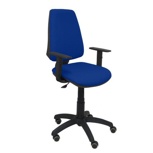 Chaise De Bureau Ergonomique Avec Contact Permanent, Réglable En Hauteur Et Roues De Parquet Assise Et Dossier Rembourrés En Tissu Bali De Couleur Bleu