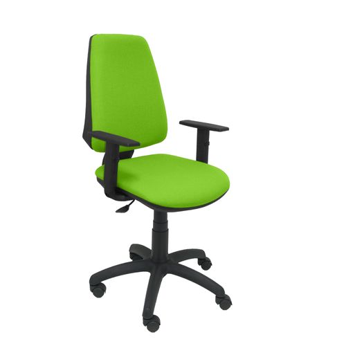 Modèle 14cpbali22b10 Cp Chaise De Bureau Ergonomique Avec Contact Permanent Et Réglable En Hauteur Assise Et Dossier Rembourrés En Tissu Bali De Couleur Pistache (Bras Réglable Inclus)