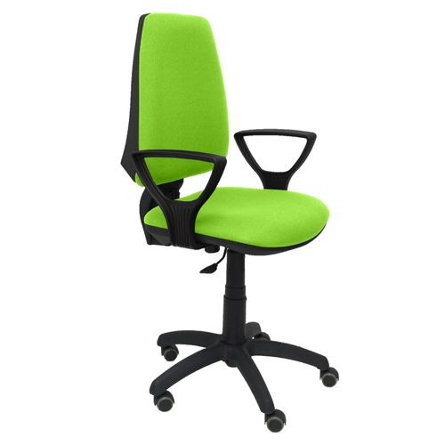 Modèle 14cpbali22bgolfrp Cp Chaise De Bureau Ergonomique Avec Contact Permanent, Réglable En Hauteur Et Roues De Parquet Assise Et Dossier Rembourrés En Tissu Bali De Couleur Pistache (Bras Fixes Inclus)