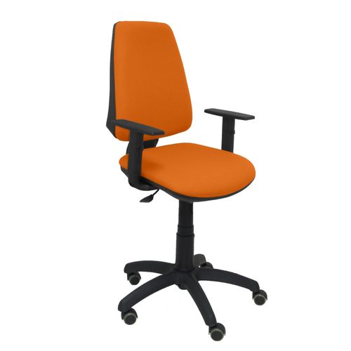 Chaise De Bureau Ergonomique Avec Contact Permanent, Réglable En Hauteur Et Roues De Parquet Assise Et Dossier Rembourrés En Tissu Bali De Couleur Orange
