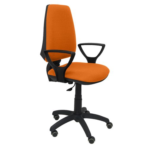 Chaise De Bureau Ergonomique Avec Contact Permanent, Réglable En Hauteur Et Roues De Parquet Assise Et Dossier Rembourrés En Tissu Bali De Couleur Orange