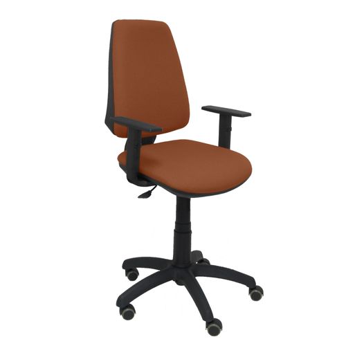 Chaise De Bureau Ergonomique Avec Contact Permanent, Réglable En Hauteur Et Roues De Parquet Assise Et Dossier Rembourrés En Tissu Bali De Couleur Brun