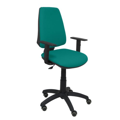 Chaise De Bureau Ergonomique Avec Contact Permanent, Réglable En Hauteur Et Roues De Parquet Assise Et Dossier Rembourrés En Tissu Bali De Couleur Vert Clair