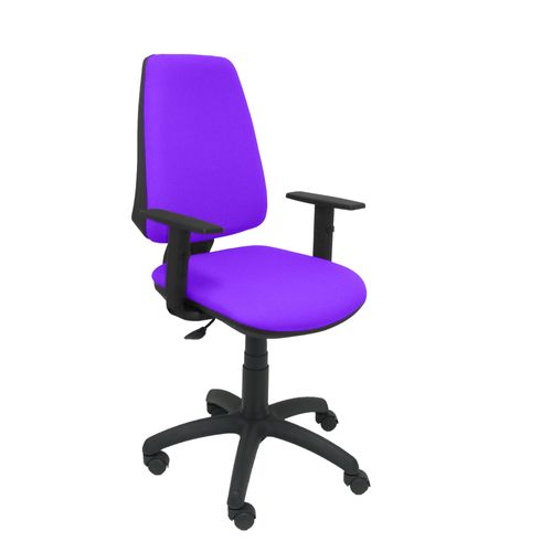 Modèle 14cpbali82b10 Cp Chaise De Bureau Ergonomique Avec Contact Permanent Et Réglable En Hauteur Assise Et Dossier Rembourrés En Tissu Bali De Couleur Violets (Bras Réglable Inclus)