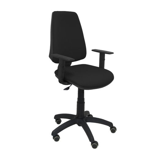 Chaise De Bureau Ergonomique Avec Contact Permanent, Réglable En Hauteur Et Roues De Parquet Assise Et Dossier Rembourrés En Tissu Bali De Couleur Noir